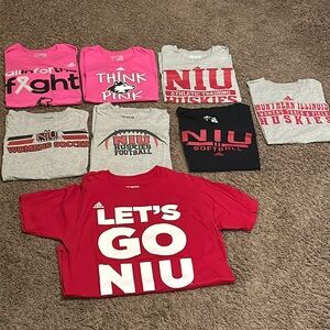 8 NIU NORTHERN ILLINOIS ADIDAS T SHIRTS - LARGE